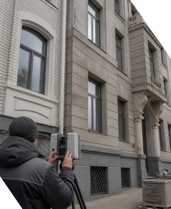 Лазерное сканирование фасадов зданий для обследования в Нововоронеже